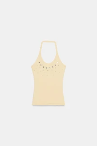 STUDDED HALTER TOP