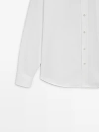 Regular fit melange shirt