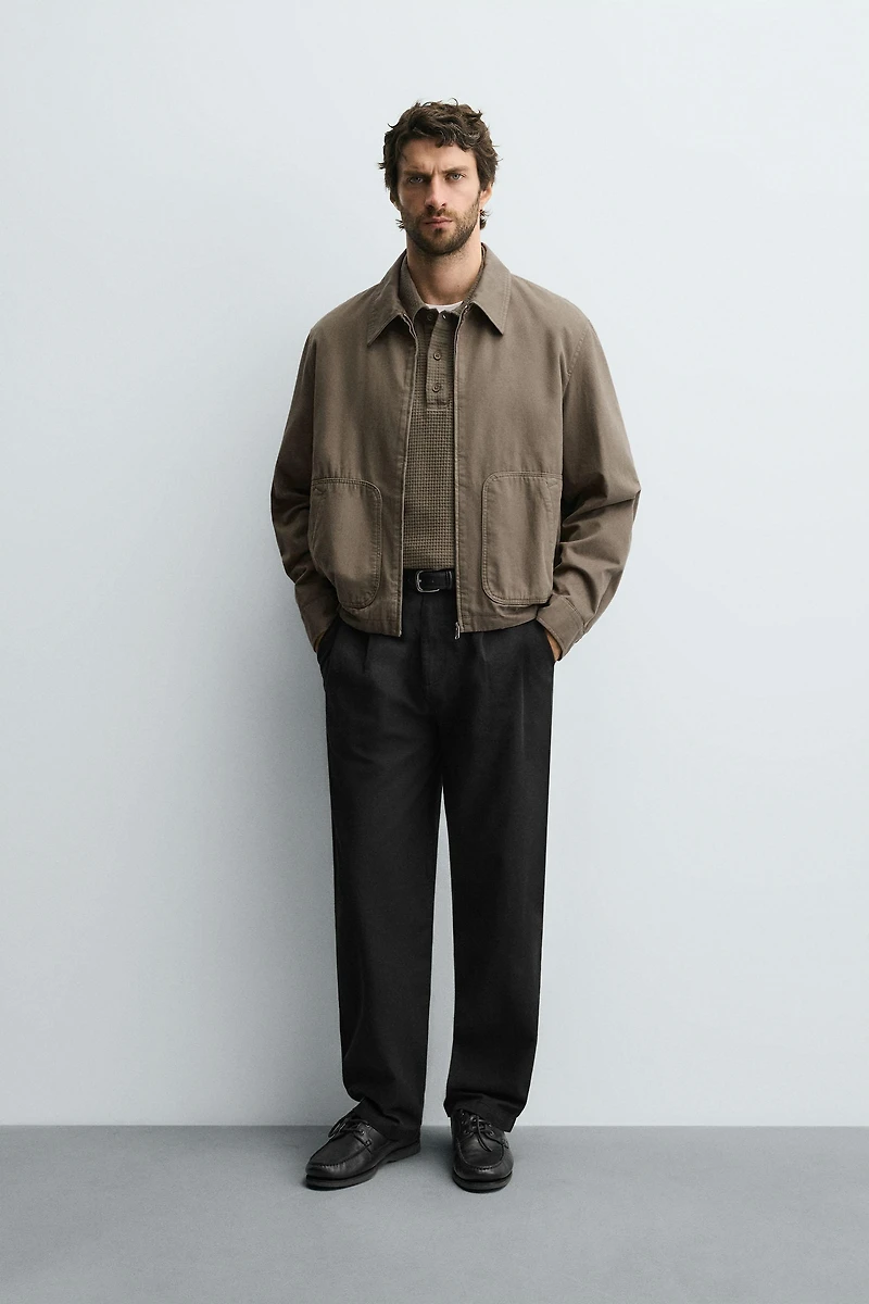 RELAXED FIT COTTON - LINEN PANTS