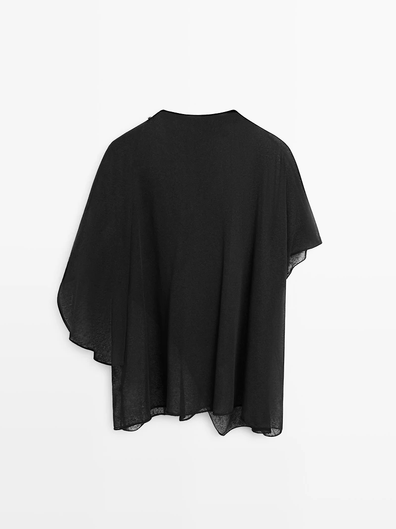 T-shirt cache-cœur en lin