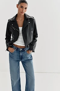 BLOUSON DE MOTARD EN MATIÈRE SYNTHÉTIQUE