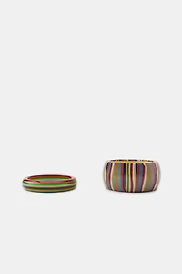 TWO-PACK OF RESIN STRIPED BRACELETS