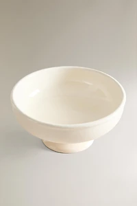 EARTHENWARE FRUIT BOWL WITH STAND