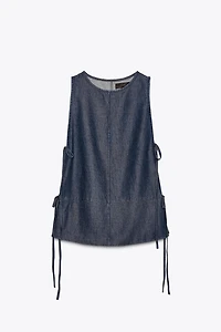 ZW COLLECTION DENIM TIE TOP