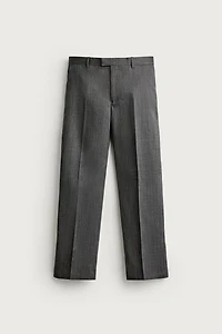 100% WOOL RELAXED FIT SUIT PANTS