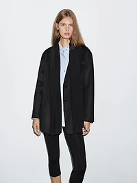 Wool blend blazer with scarf