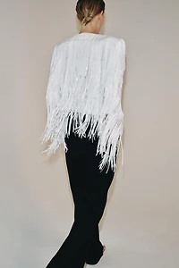 ZW COLLECTION SEQUIN FRINGE JACKET