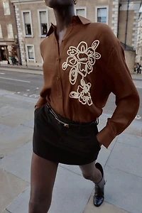 TEXTURED FLORAL SHIRT
