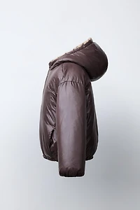 REVERSIBLE FAUX FUR ANIMAL PRINT JACKET