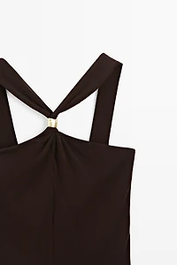 Halter top with jewel straps