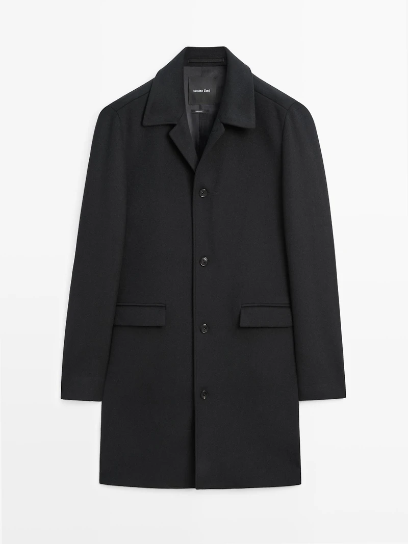 Manteau long en laine mélangée