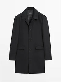 Manteau long en laine mélangée