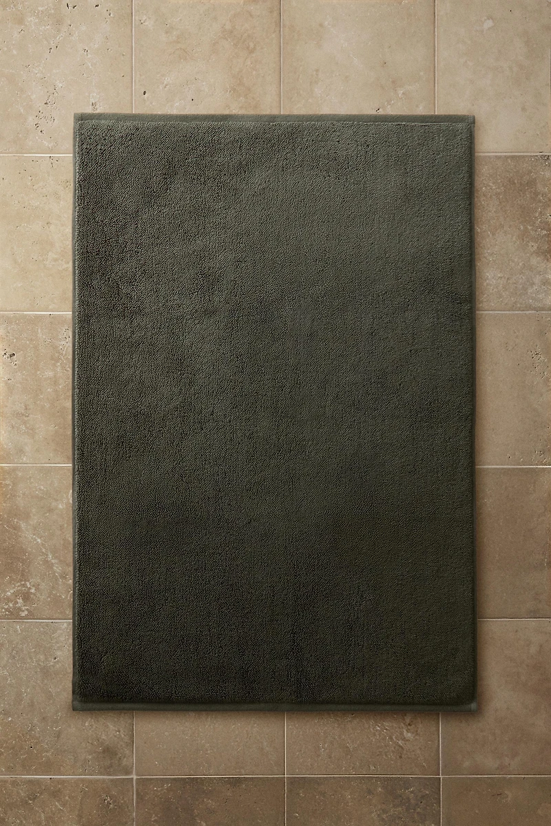 RICE STITCH COTTON BATH MAT