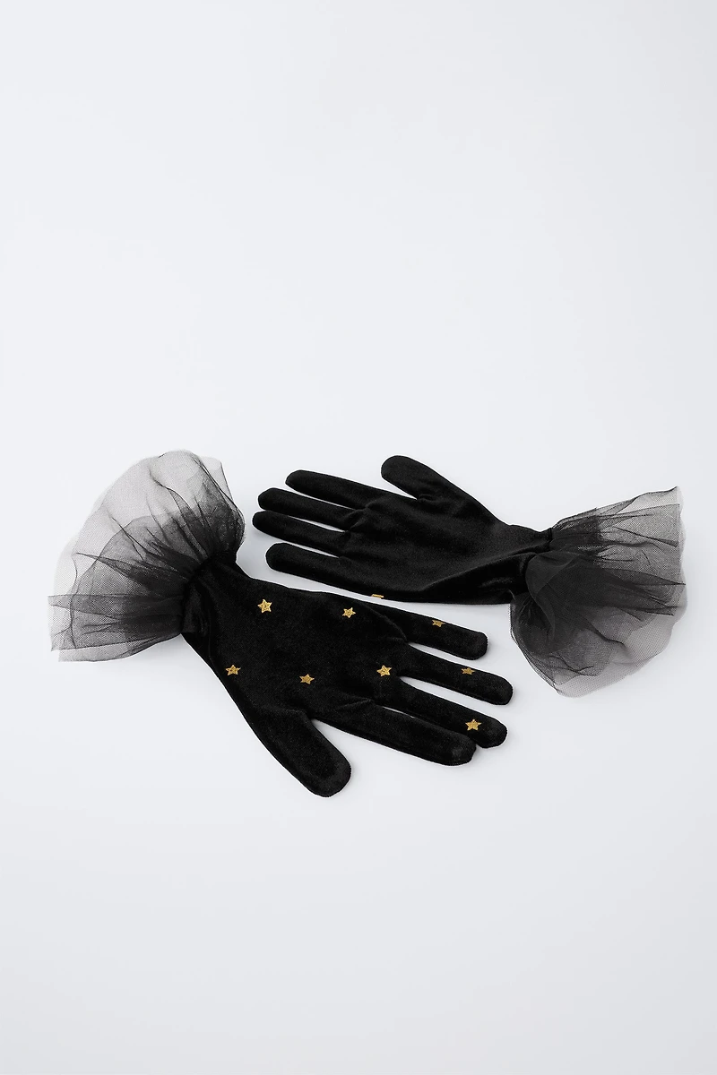 VELVET WITCH COSTUME GLOVES