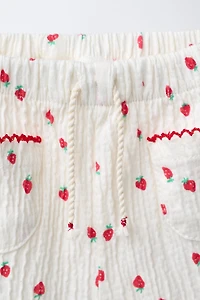 STRAWBERRY TEXTURED SHORTS