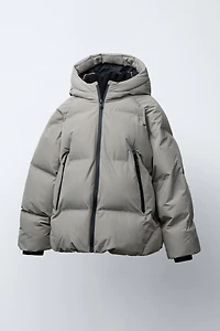 WATER REPELLENT PUFFER COAT WITH ZIPPERS