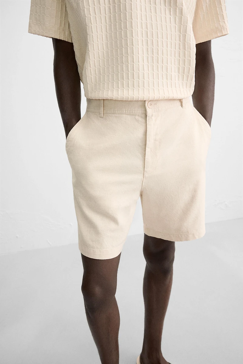 COTTON LINEN SHORTS
