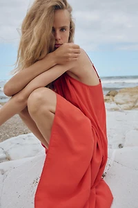 ROBE MI-LONGUE FLUIDE À NŒUD