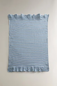 RUFFLED STRIPED KITCHEN TOWEL
