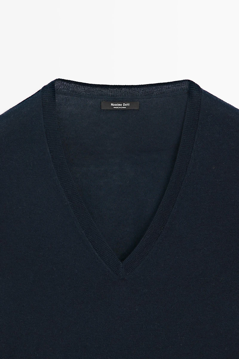 Pull en maille col V