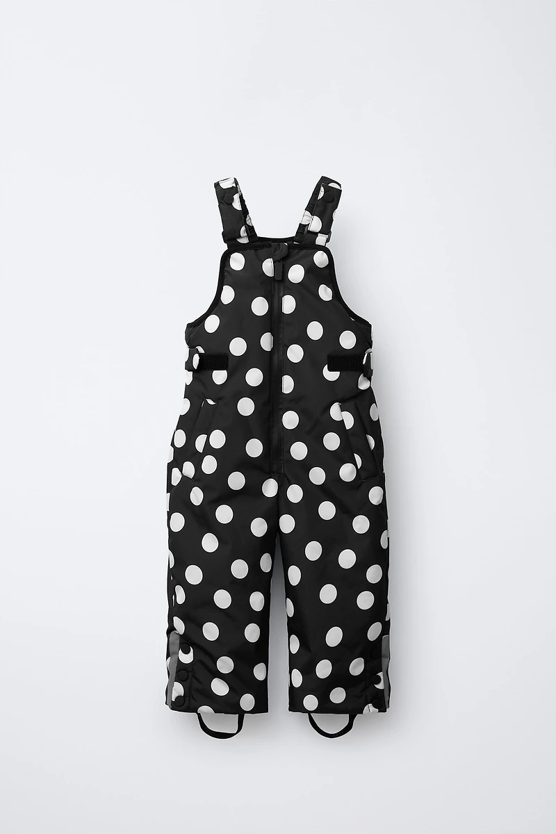 WATER-RESISTANT AND WINDPROOF POLKA DOT OVERALLS