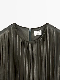 Short nappa leather dress with fringing - Studio