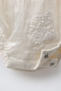 EMBROIDERED FLORAL ROMPER