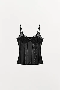 UNDERWIRED TULLE LINGERIE STYLE TOP