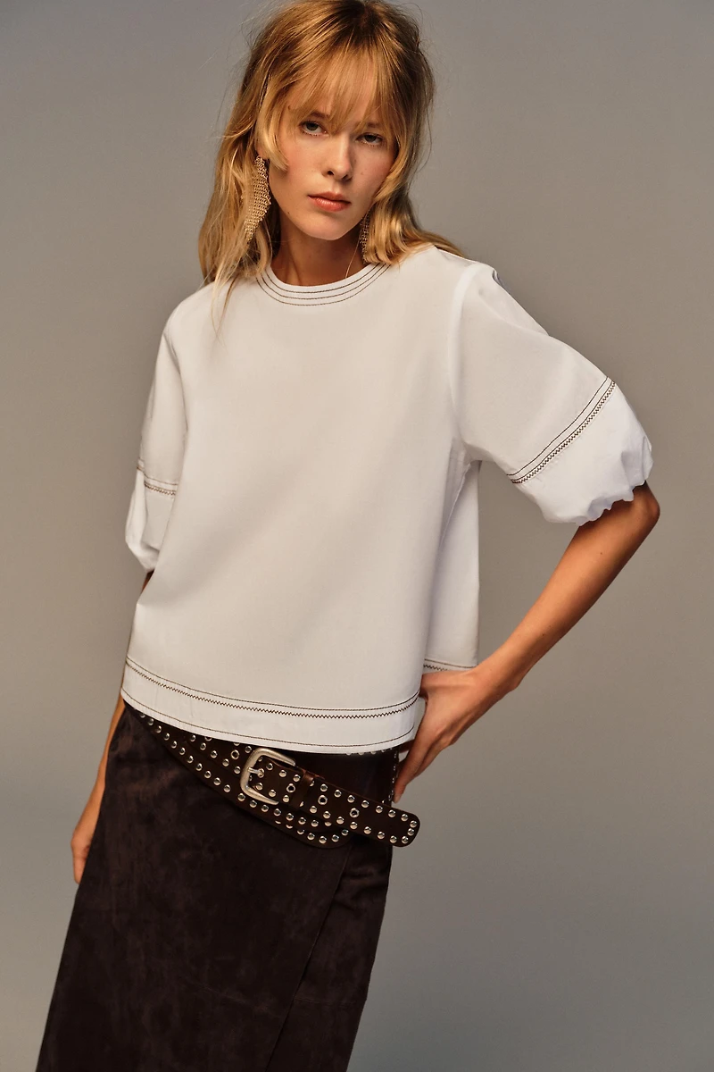 CHEMISE SURPIQÛRES MANCHES BOUFFANTES