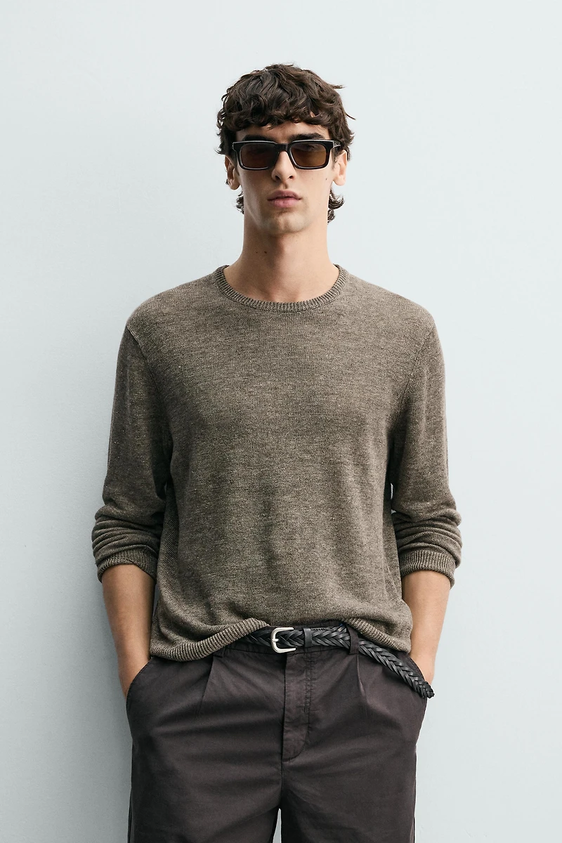 REGULAR FIT 100% LINEN JUMPER