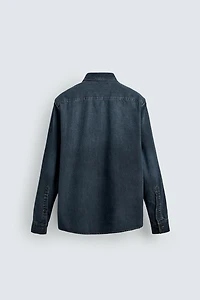 ZIP-UP DENIM SHIRT