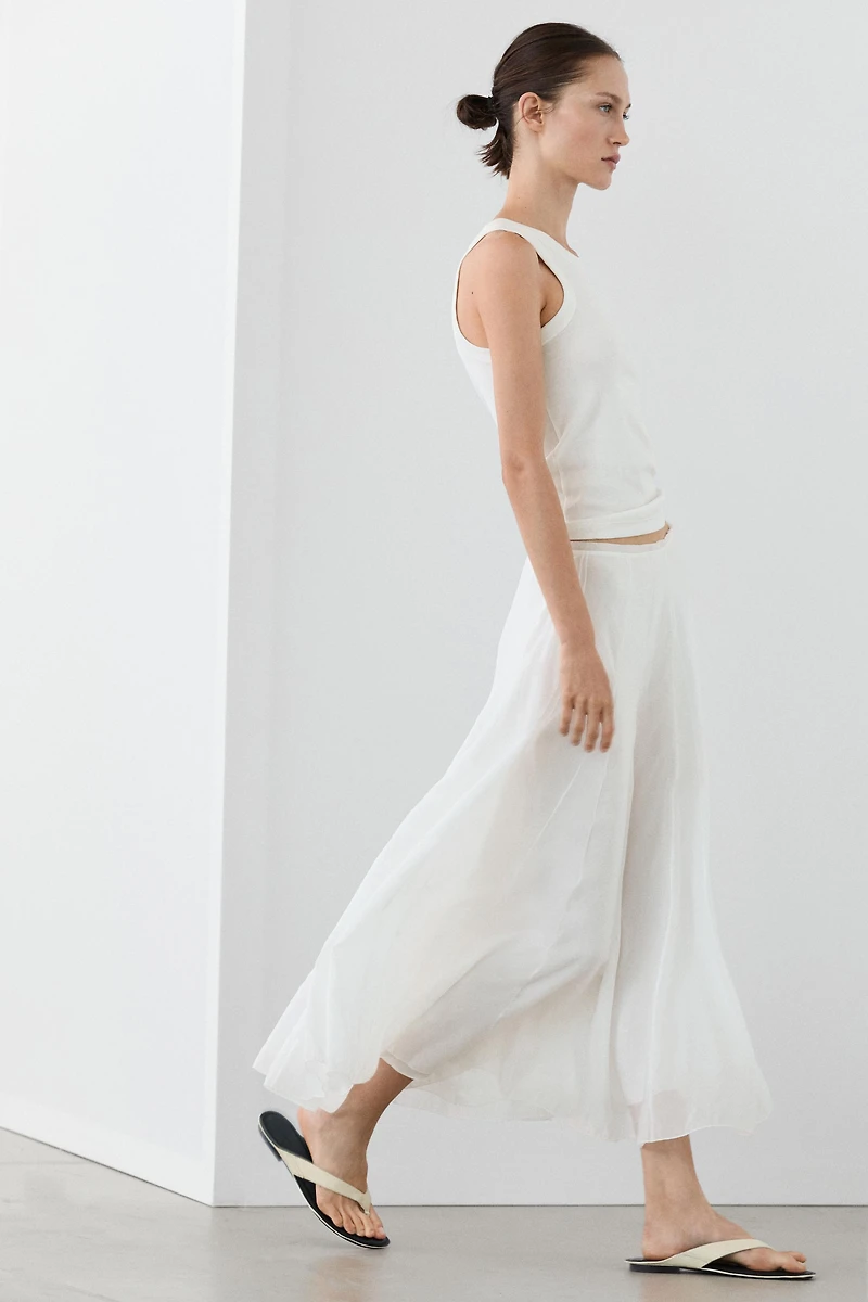 Jupe midi ample et fluide