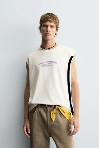 T-SHIRT DÉBARDEUR IMPRIMÉ DÉLAVÉ
