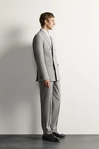 STRIPED DOUBLE BREASTED SUIT BLAZER