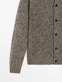 Cardigan en maille chinée 100 % laine