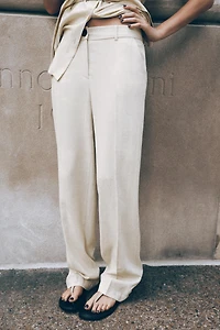 PANTALON DROIT AVEC LIN