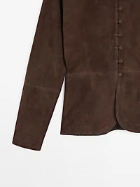 Short suede leather shirt