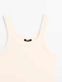 Cotton blend round neck top