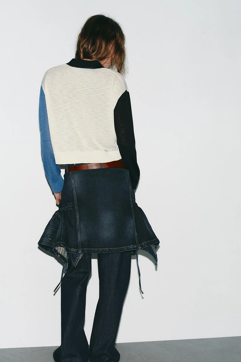 GILET EN MAILLE CONTRASTANT