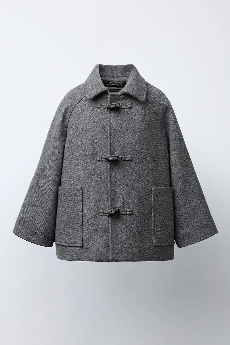 MELANGE COAT WITH WOOL FIREMAN CLASPS