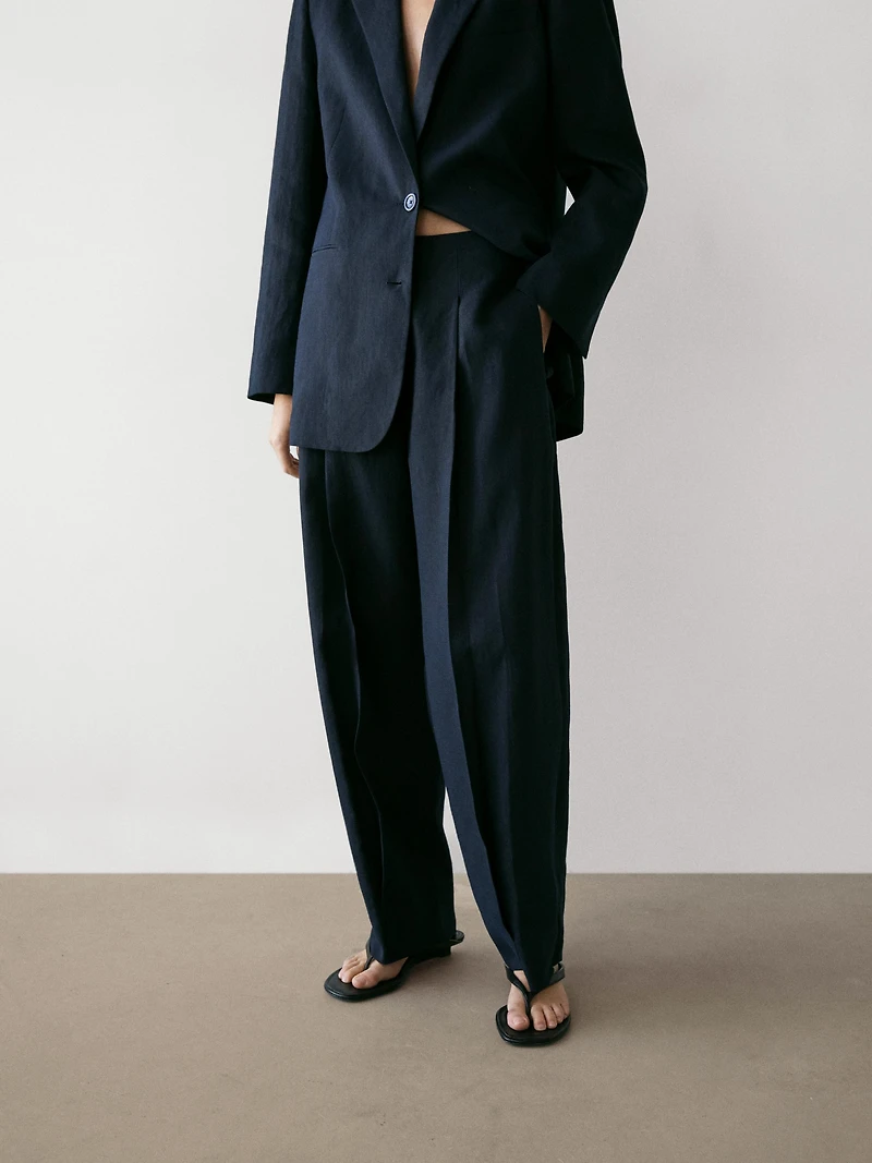 Linen suit trousers
