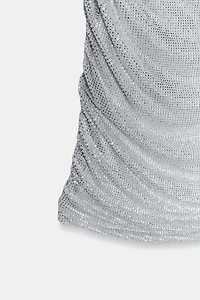 ROBE COURTE EN RÉSILLE CAPE STRASS