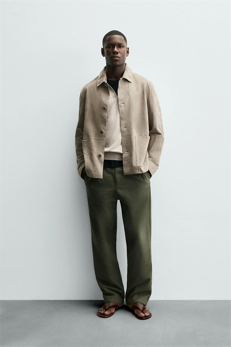 VESTE EN CUIR DAIM