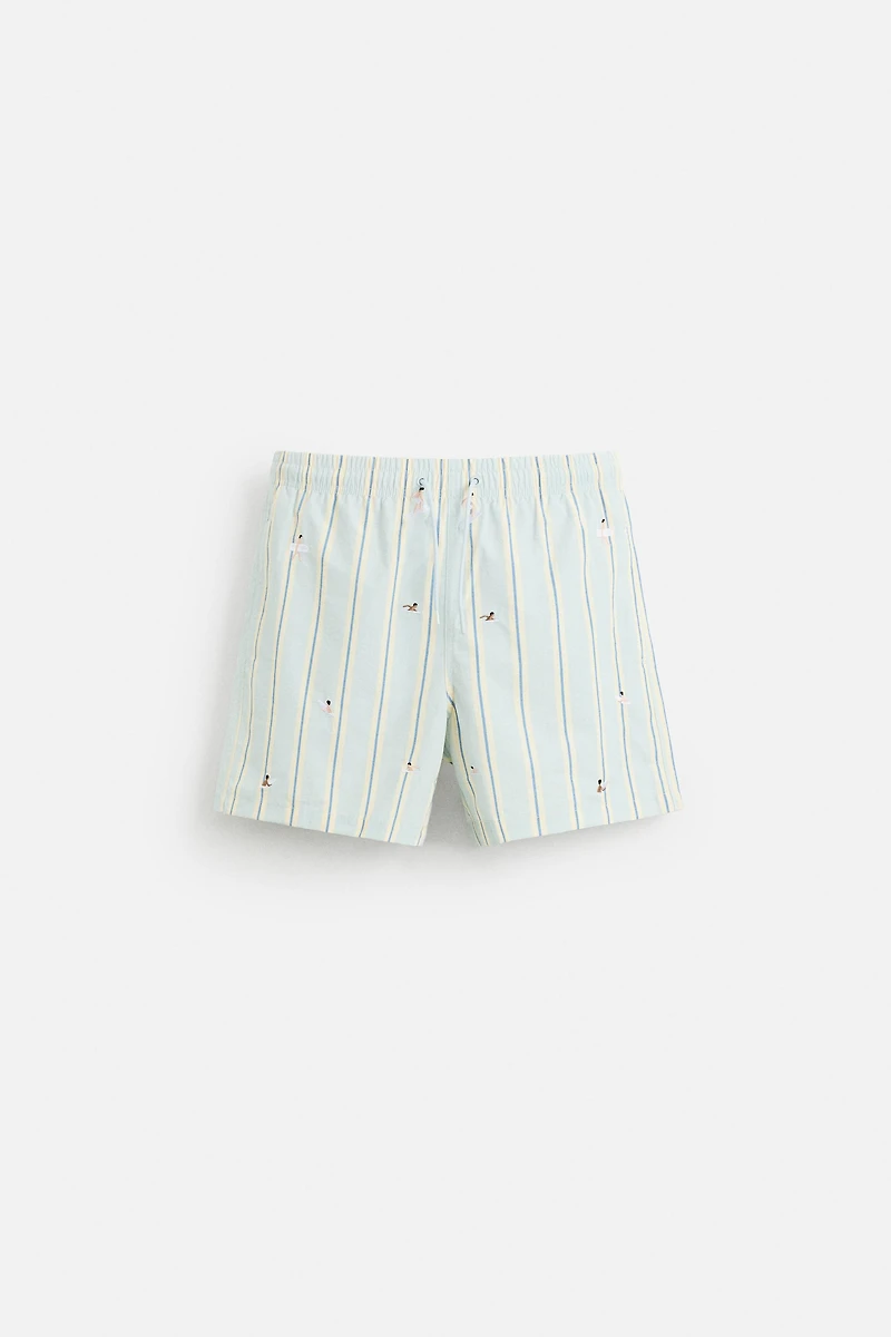 EMBROIDERED MID-LENGTH SWIMSUIT
