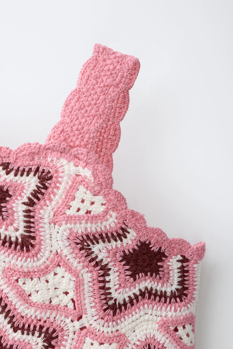 STAR CROCHET KNIT TOP