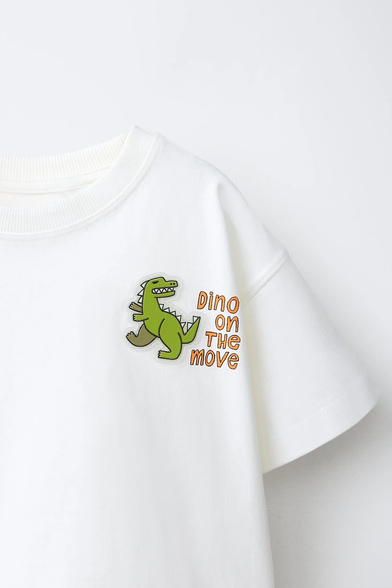 T-SHIRT DINOSAURE EFFET GOMME