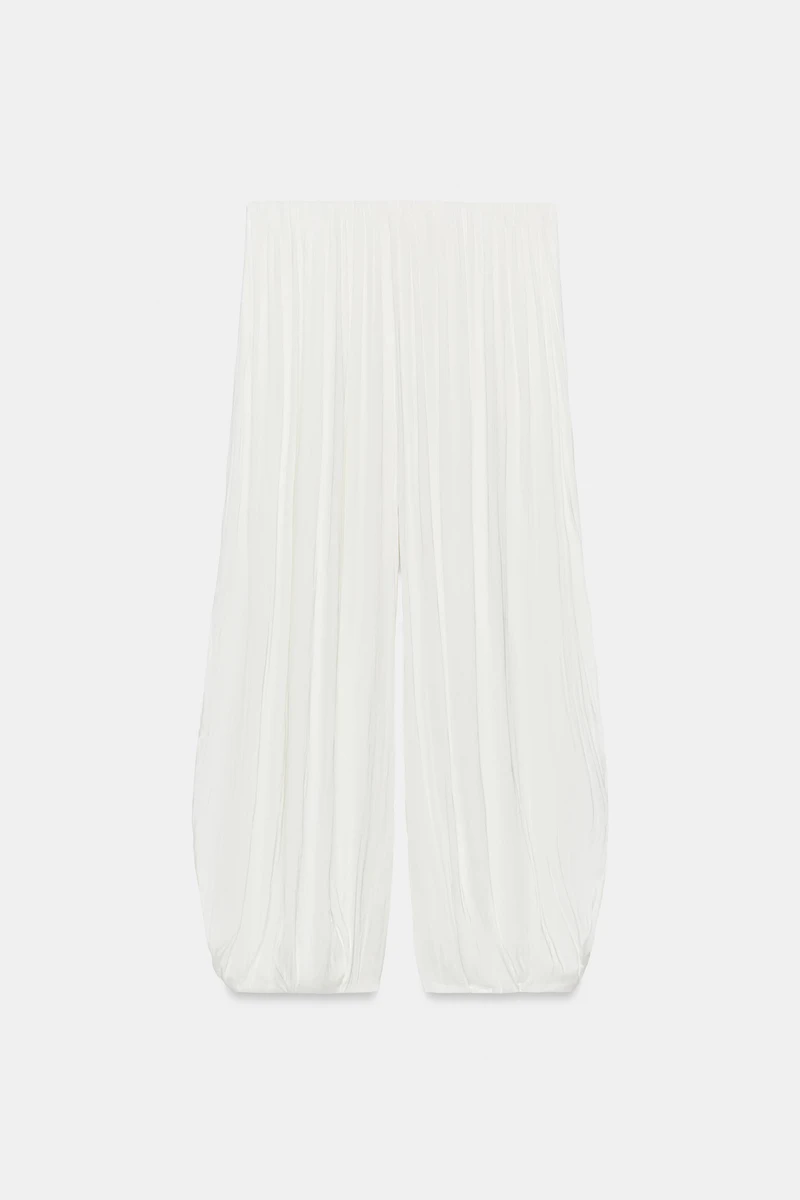PLEATED SATIN PANTS