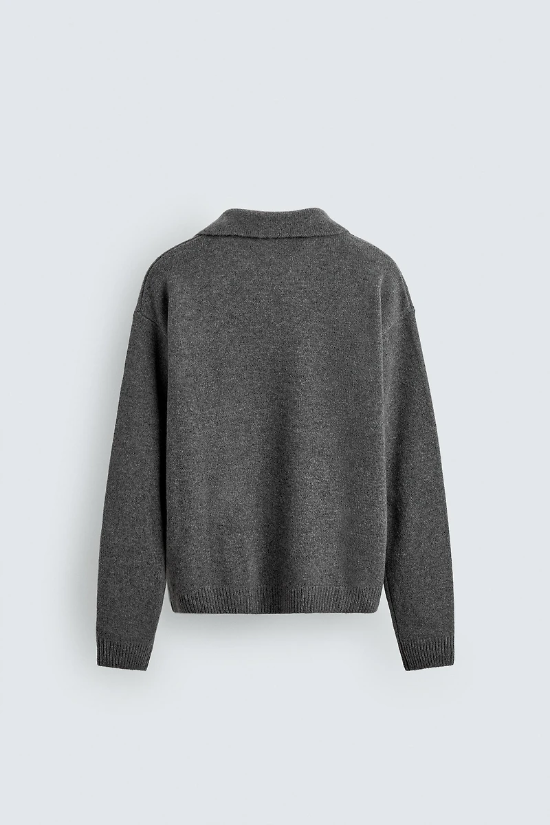 POLO EN MAILLE DE LAINE ET CACHEMIRE