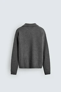 POLO EN MAILLE DE LAINE ET CACHEMIRE