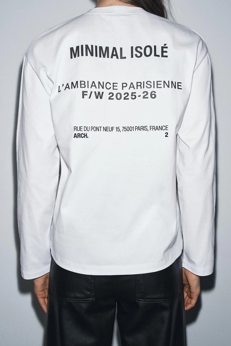 LONG SLEEVE TEXT T-SHIRT